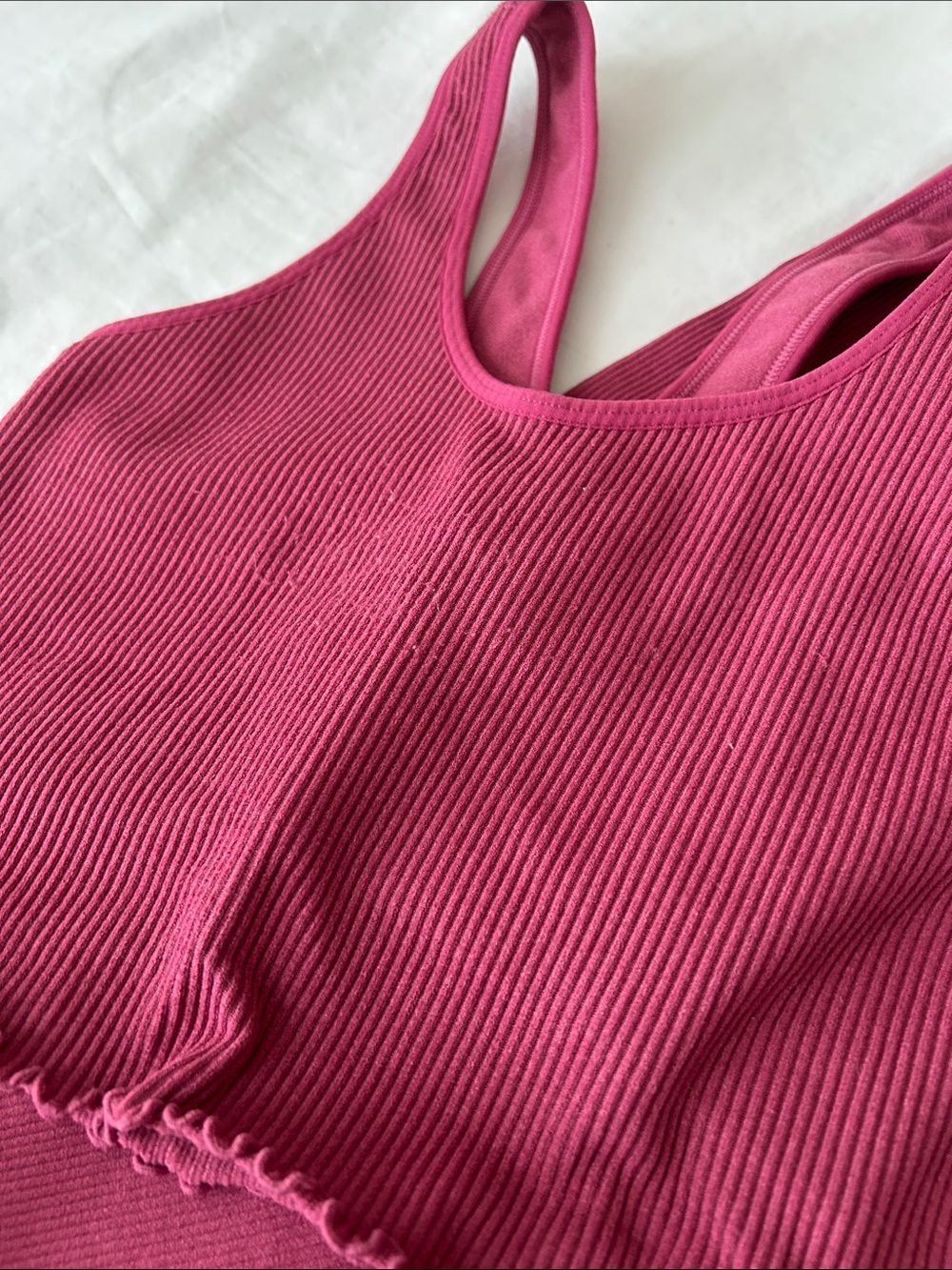 Spiritual Gangster Ribbed Crop Tank and Leggings Set in Berry - Picture 3 of 3